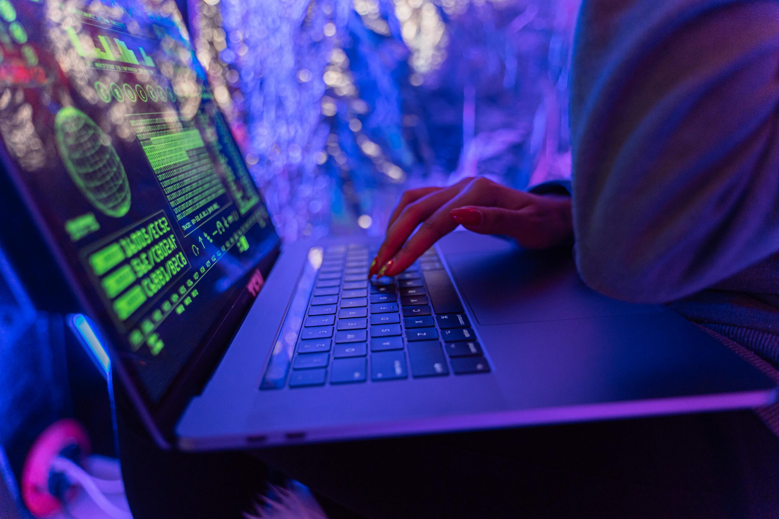 A laptop and a hacker